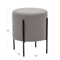 thumbnail image 2 of 7th Haven Inc. WOVENBYRD 16" Modern Round Ottoman with metal base Brown/Cream Polyester, 2 of 5