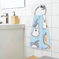 thumbnail image 3 of Yayeee 100% Cotton Hand Towels for Bathroom 16" x 28" Kitchen Towel, Blue Halloween Ghosts, 3 of 7