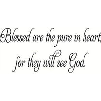 Blessed are the pure in heart for they will see God. Inspirational Vinyl Wall decal by Scripture Wall Art, 11"x22" Black, Motivational,