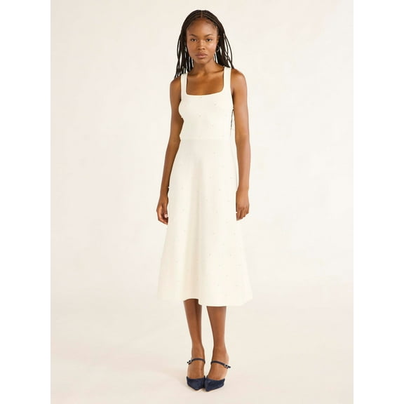 Free Assembly Women’s and Women's Plus Beaded Sweater Dress, Sizes XS-4X