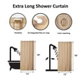 thumbnail image 3 of Rideau de Douche Extra Long en Polyester Sans Crochet 79"L x 71"W, 3 of 4