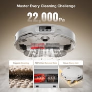 روبوت المكنسة الكهربائية والممسحة Roborock Qrevo CurvX، شفط 22000 باسكال، تصميم نحيف للغاية 3.14’’، بدون تشابك، التعرف التفاعلي على العوائق بالذكاء الاصطناعي، هيكل AdaptiLift، غسيل وتجفيف ممسحة الماء الساخن تلقائيًا