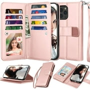 Njjex Compatible with iPhone 12 Case/iPhone 12 Pro Wallet Case 6.1 inch (2020), [9 Card Slots] PU Leather ID Credit