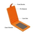 thumbnail image 5 of Uxcell Folded PU Leather ID Badge Holder with Lanyard with 1 Clear Window 4 Card Slot Orange, 5 of 6