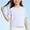 White, variant on Juslio Girls Cotton T Shirts Short Sleeved Tops, Comfortable Breathable Crew Neck Casual Shirts Sizes 2-18
