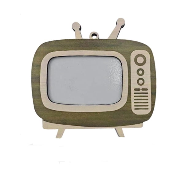 Vintage TV Shaped Wooden Photo Frame, Retro Television Desktop Picture Display, Hanging Wall Timber Ornament, Dual Use Photo Holder For Home Interior Car Small Decor