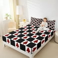 thumbnail image 4 of Feelyou Red Christmas Tree Queen Sheet Sets, Square Plaid Buffalo Flat Sheet, Teens Boys Girls Kids Queen Fitted Sheet, Ultra Soft Home Decor, 4pcs, 4 of 7