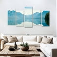 thumbnail image 3 of Elephant Stock Lake Mcdonald Morning Mist Wall Art - Horizontal Multi Panel Canvas - 5 Pieceliving Room Wall Decor - Photography Nature Multi Panel - Blue And Teal Decor - 94" x 48", 3 of 8