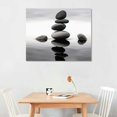 thumbnail image 2 of ONETECH Zen Stones Art Wall Decor Pictures - Black And White Canvas Prints For Modern Home Wall Spa Room Bathroom Wall Decorations 20x16in, 2 of 4