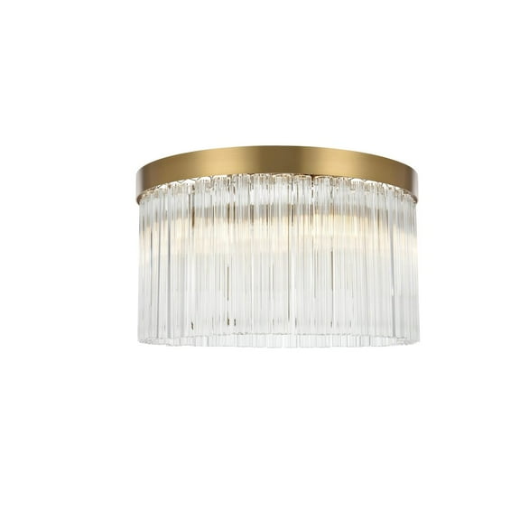 Elegant Lighting Harlow 16 Inch Flush Mount In Satin Gold