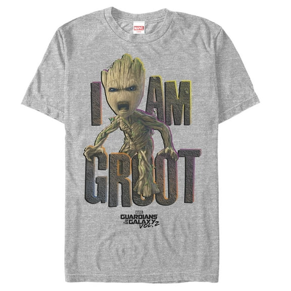 Men's Marvel Guardians of Galaxy Vol. 2 Groot Growl Graphic Tee Athletic Heather Large