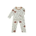thumbnail image 4 of Toddler Girl Pajamas Graphic Pajamas Crewneck Long Sleeve Soft Girls Lounge Set Fall Pajamas Kids 1-2 Years, 4 of 9