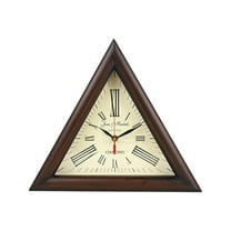 12'' Large Wooden Triangle Wall Clock Designer Numbers Wall Mounted or Table Clock for Office Hallway Dining & Living Room Home & Decor Gift Item