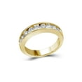 thumbnail image 2 of 14kt Yellow Gold Womens Round Diamond Wedding Channel Set Band 1 Cttw, 2 of 6