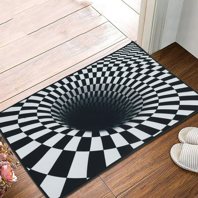 IXTIX Floor Mat Illusion Non Slip Area Rug 3D Carpet Visual Illusion Rug  Visual Area Floor Mat Visual Vortex Floor Rug 