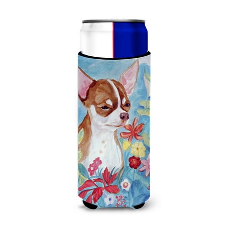 

Caroline s Treasures 7053MUK Chihuahua in flowers Ultra Hugger for slim cans Slim Can multicolor