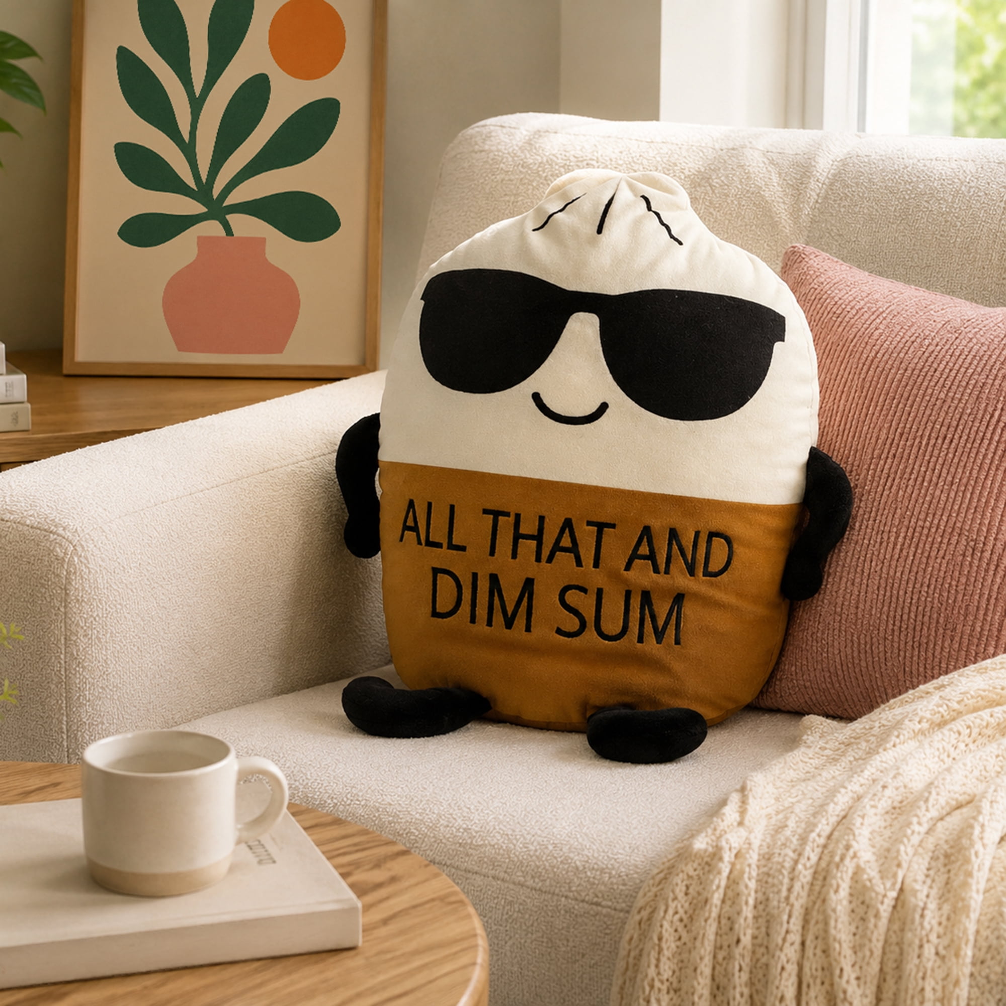 Jumbo Dim Sum Plush Character, Funny Soft Collectible Stuffed Plush Toy, 12M+