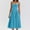001 Blue, variant on Women's Elegant French Corset Dress Retro Waist Belt Flowy Pleated Hem Low Cut Prom Dresses Slim Solid Suspender Dress