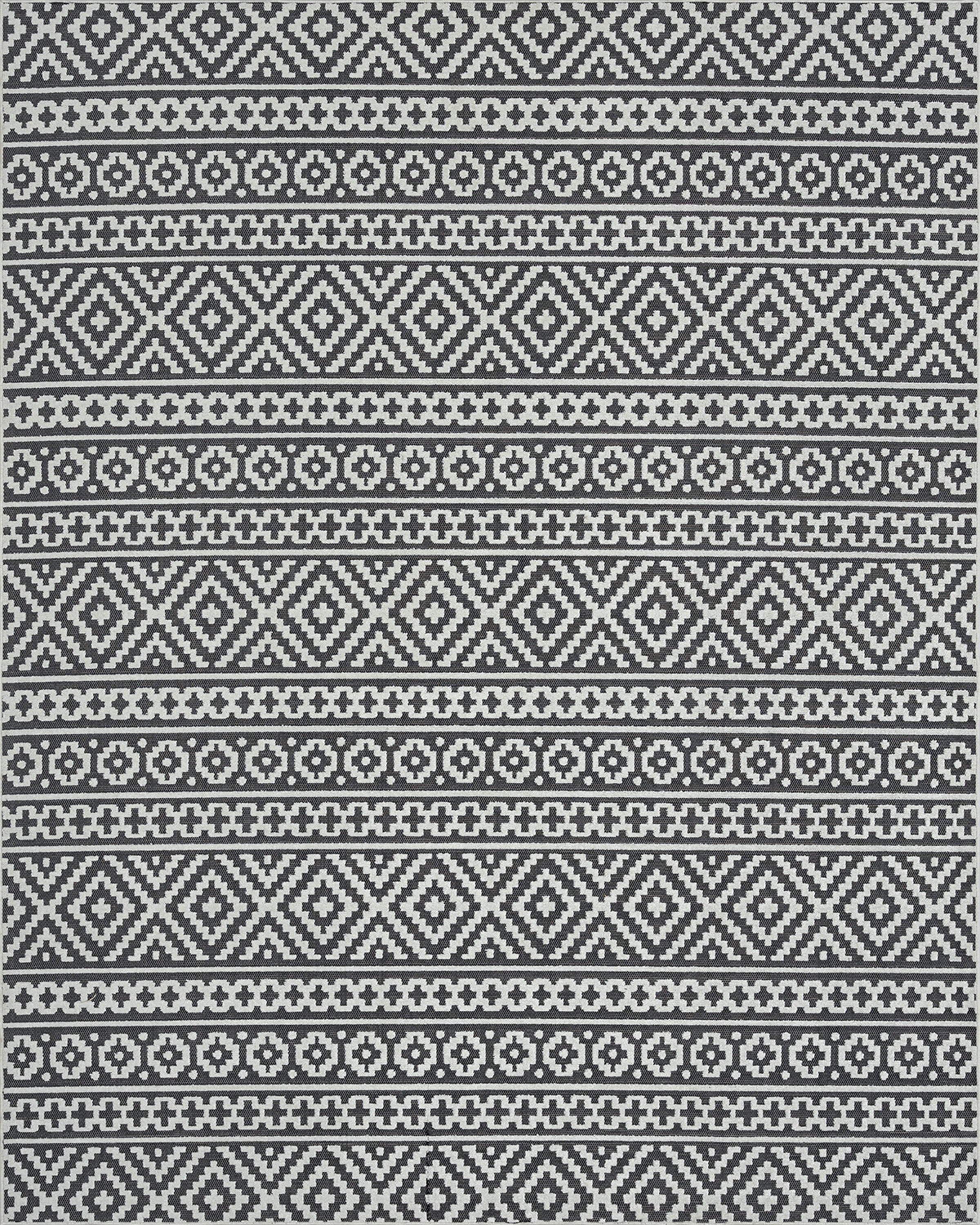 5x8 Water Resistant, Indoor Outdoor Rugs for Patios, Front Door Entry, Entryway, Deck, Porch, Balcony | Outside Area Rug for Patio | Black, Stripe | Size: 5'3'' x 7'3''