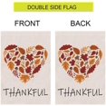 thumbnail image 3 of Thankful Garden Flag Burlap Autumn Leaf Heart Thanksgiving Garden Flag, Double Sided Happy Fall Harvest Rustic House Yard Outdoor Decoration, 12 x 18 inch, 3 of 5