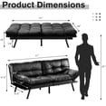 thumbnail image 6 of Miekor Futon Sofa Bed - Sleeper Convertible Futon Couch, Memory Foam Couch Convertible Loveseat for Living Room W2US905, 6 of 7