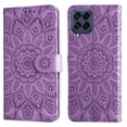 thumbnail image 2 of Allytech Case for Samsung Galaxy A12,Magnetic Flower Patterned Leather Wallet Case with Strap Hybrid Rubber Kickstand Cover For Samsung Galaxy A12,Purple, 2 of 10