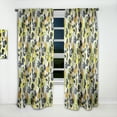 thumbnail image 2 of Designart 'Summer Meadow Pattern, Black silhouettes On White' Mid-Century Modern Curtain Panel, 2 of 5