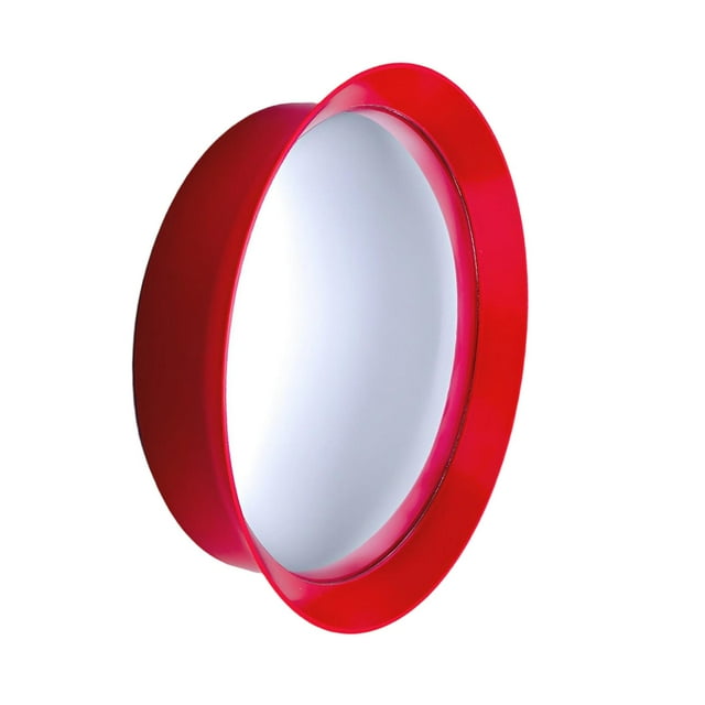 Espejo curvo de 28 cm para interiores, seguro y versátil, ideal para decorar esquinas nórdicas, cafeterías, garajes, entradas y dormitorios. rojo