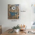 thumbnail image 2 of Rustic Farmhouse Daisy Canvas Wall Art Bathroom Decor Brown Blue Daisy In Bathtub Print Paintings Flower Bathtube Picture Modern Home Daisy Artwork Decor for Bathroom Framed Ready to Hang 12x16 Inch, 2 of 6