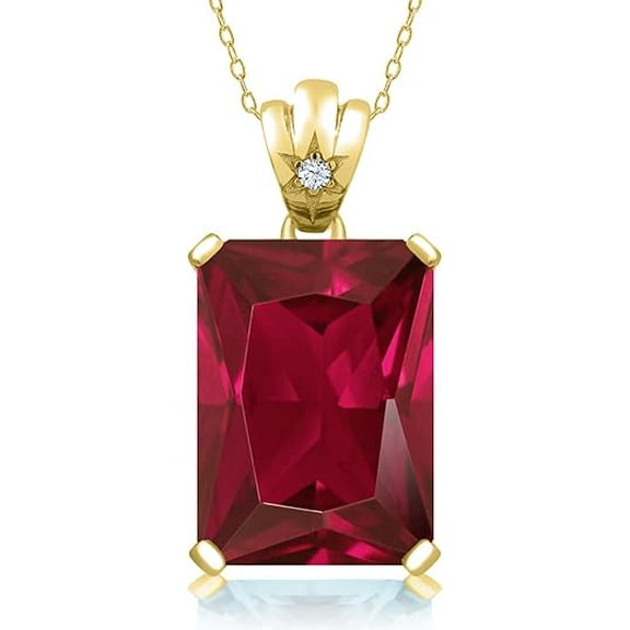 5.50 Carat Ruby Pendant Necklace in 18kt Gold Over Sterling. 18 inches