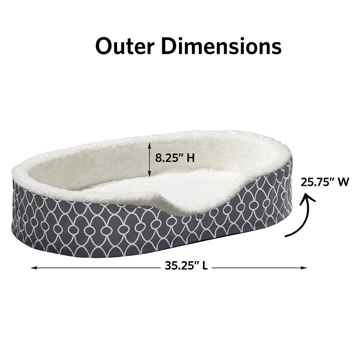 MidWest Homes for Pets QuiteTime Teflon Nesting Dog/Cat Pet Bed, Gray, 36 in