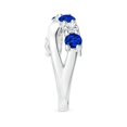 thumbnail image 3 of ANGARA Lab Grown 1.32 Ct Blue Sapphire and Diamond Crossover Ring for Women in 14K White Gold (Size-4mm) | September Birthstone, Anniversary, Jewelry Gift for Women | Lab-Grown Blue Sapphire Ring, 3 of 8