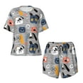 thumbnail image 4 of Kdxio Dog Print Pajamas Sets for Women Short-Sleeved Pjs with Lounge Shorts Two Piece Sleepwear S-4XL, 4 of 9
