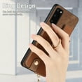 thumbnail image 4 of Dteck for Samsung Galaxy S20 Plus Wallet Card Case, Shockproof with Card Holders Flip Premium PU Leather Card Slots with 360°Rotation Ring Stand Protective Phone Cover, brown, 4 of 8