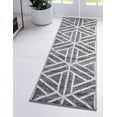 thumbnail image 3 of Unique Loom Matrix Trellis Collection Area Rug - Motif (2' 7" x 13' Runner Gray/Ivory), 3 of 10