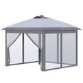thumbnail image 2 of Outsunny 130x130 in Gray Pop up Outdoor Canopies, Drainage Holes, 2 of 9