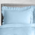 thumbnail image 2 of CCNY 1000 TC 100% Egyptian Cotton Duvet Cover with 2 Matching Pillowcases Twin/Twin XL Size Trimmed Ruffle Pattern, Zipper Closure, Corner Ties (Light Blue), 2 of 7
