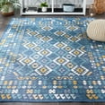 thumbnail image 3 of SAFAVIEH Sunrise Wade Geometric Reversible Indoor/Outdoor Area Rug, Ivory/Blue Gold, 5'3" x 7'7", 3 of 9