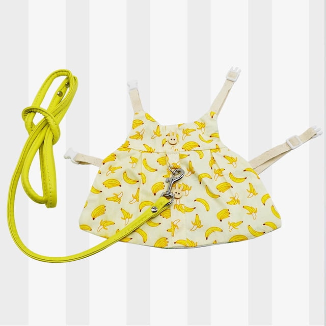 Bunny Clothes Pet Rabbit Costume Guinea Pig Lop-eared Rabbit Outdoor Cloth, Bananas S