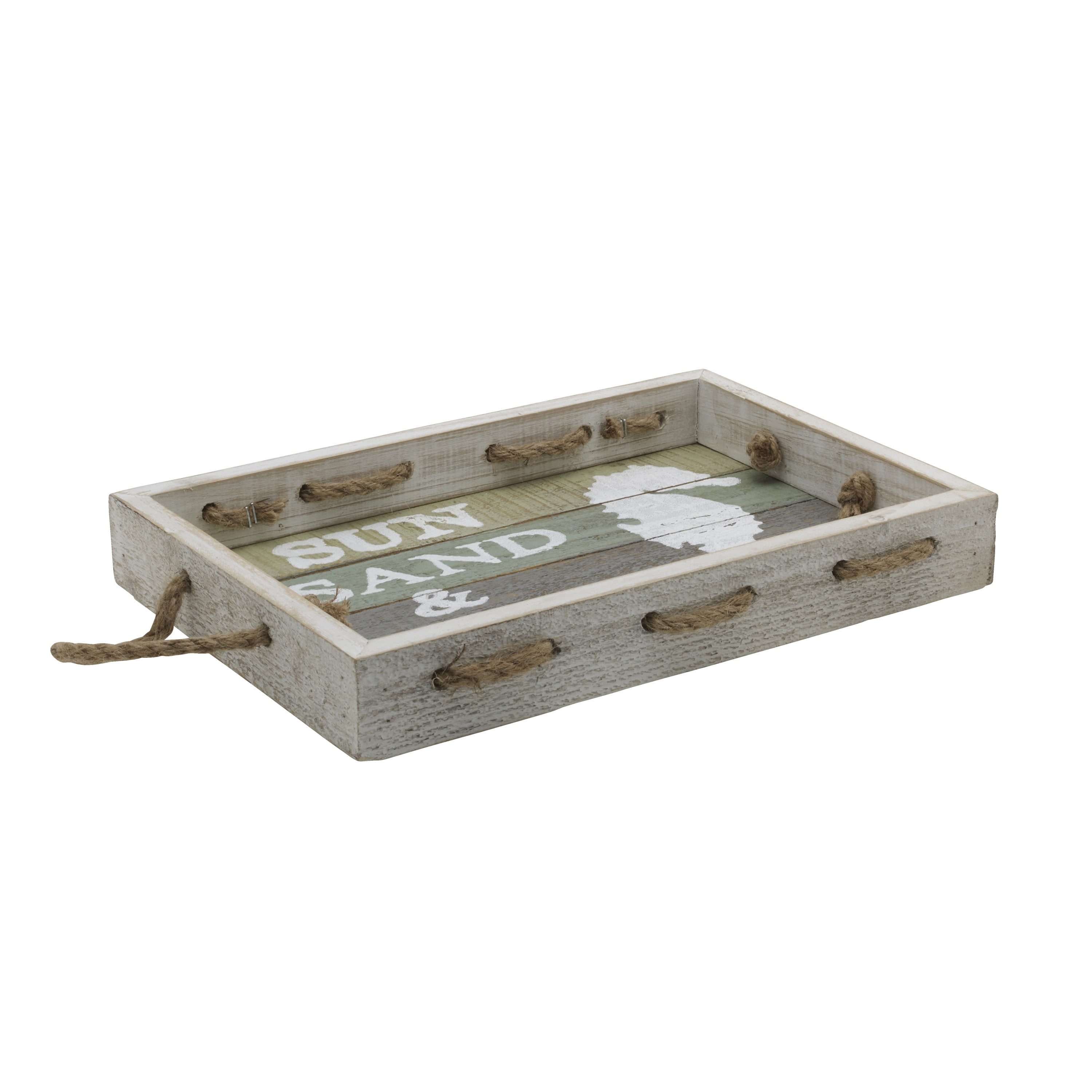 Elements Sun Sand and Sea horse Wood Tray, 14-inch, Assorted