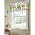 thumbnail image 6 of Tropical Gnome Valances for Windows, Rod Pocket Kitchen Valance Curtains - Soft & Washable Small Window Treatment for Living Room,&nbsp;Bathroom, Summer Leaf Floral, 54x18inch, 6 of 9