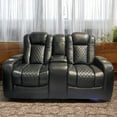 thumbnail image 2 of Cosmic Homes Fauteuil Inclinable Double Power Love Seat Noir, Éclairage LED Inférieur, 2 of 7
