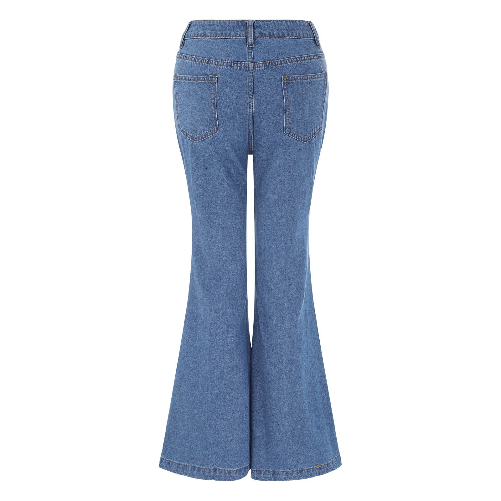 Womens High Waisted Flare Jeans Stretch Wide Leg Baggy Jean
