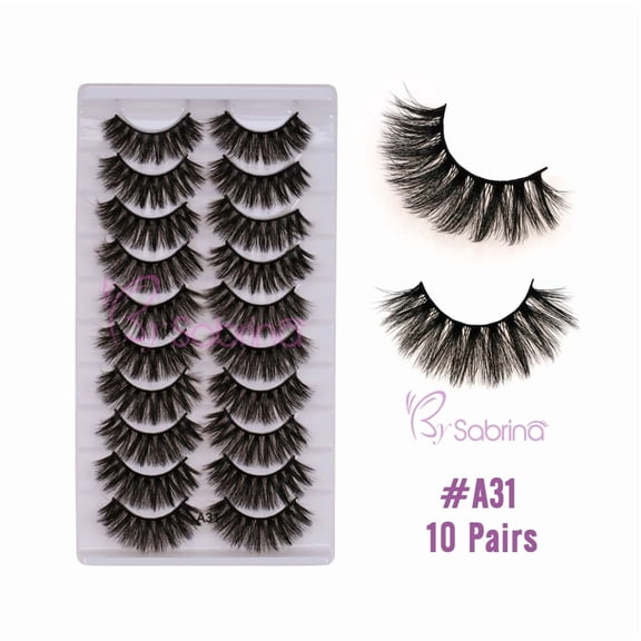 False Eyelashes Natural Look 10 Pairs Reusable Adhesive Eyelashes