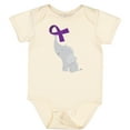 thumbnail image 3 of Inktastic Purple Awareness Ribbon Elephant Boys or Girls Baby Bodysuit, 3 of 5