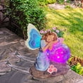 thumbnail image 4 of Garden Fairy Statue Waterproof Solar Resin Fairy Angel Butterfly Wings with LED, 4 of 9