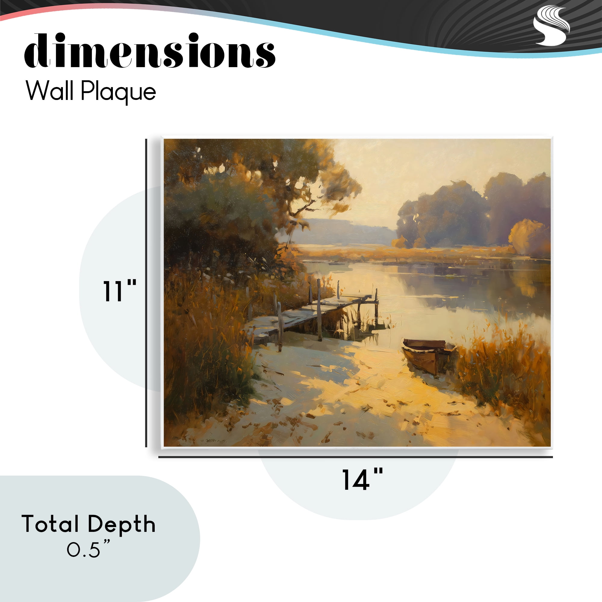 Golden Hour in Autumn Wall Plaque Art, design by Arlington Prints