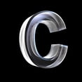 thumbnail image 2 of Letter C Glass 3D Wall Mural by Wallmonkeys Peel and Stick Graphic (36 in H x 31 in W) WM166351, 2 of 4