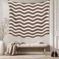 thumbnail image 5 of Brown White Small Tapestry for Bedroom Wall Hanging Tapestry,Modern Abstract Waves Water Ripple Striped Ceiling Backdrop Tapestries Poster Blanket Wall Decor for Teens Room Living Room Dorm 23" x 28", 5 of 8
