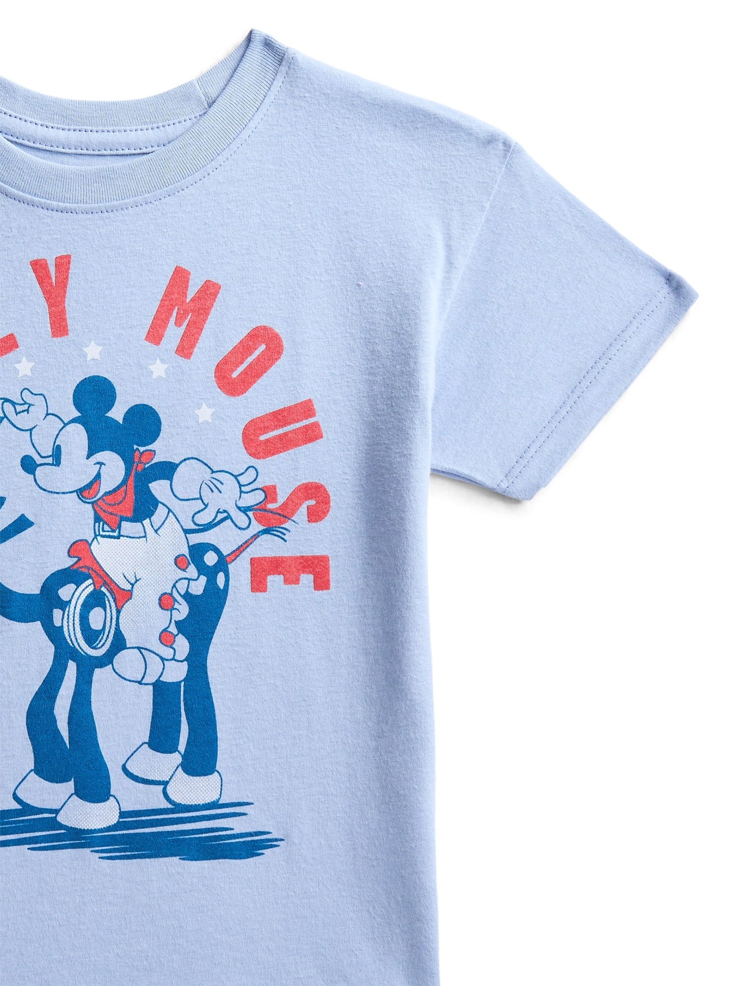 Mickey Mouse Toddler Graphic Patriotic Americana Americana Crewneck Tee with Short Sleeves, Sizes 12M-5T